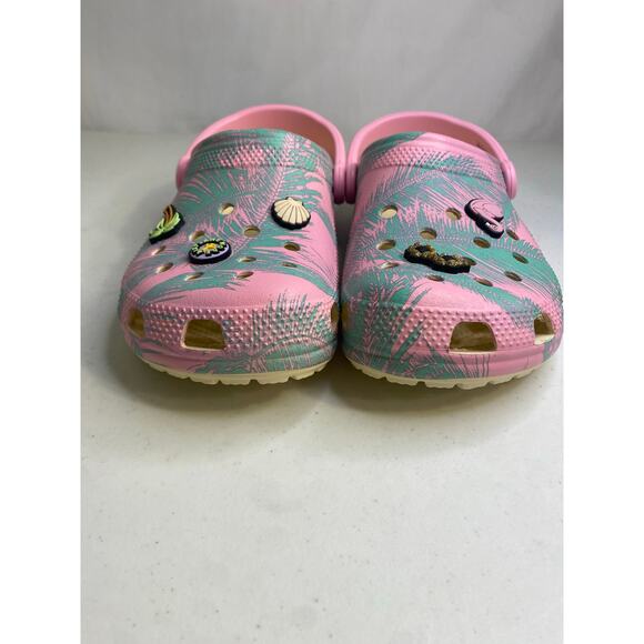 Crocs Classic Spring Break Clog Tropical Pink Teal Kids Youth Size J 6 Womens 8 - Picture 2 of 15